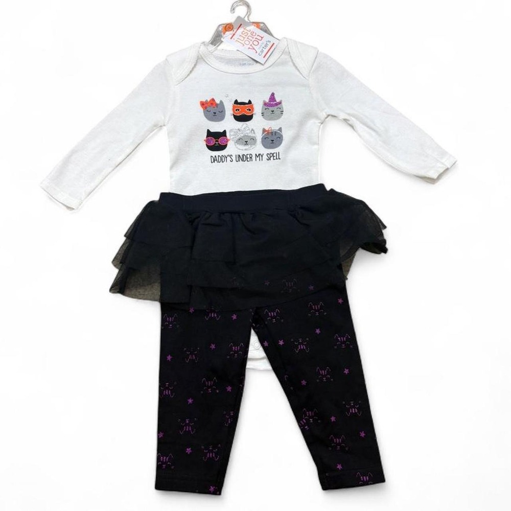 2pc Carter's Halloween Tutu Leggings Set - Daddy's Under My Spell size 6M